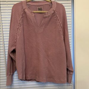 AE pink Waffle Knit Sweater